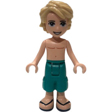 Minifig frnd379 - Friends Mason - Dark Turquoise Shorts, Shirtless