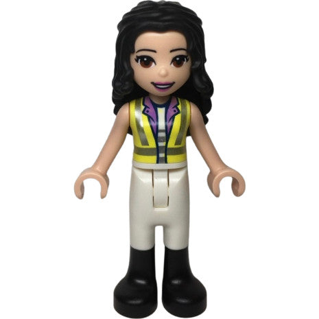 Minifig frnd540 - Friends Emma - Neon Yellow Safety Vest, White Trousers with Black Boots