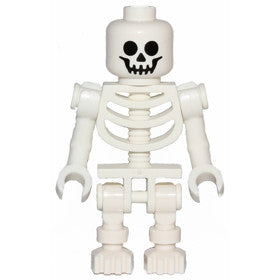 Minifig gen047 - Skeleton - Standard Skull, Bent Arms Vertical Grip
