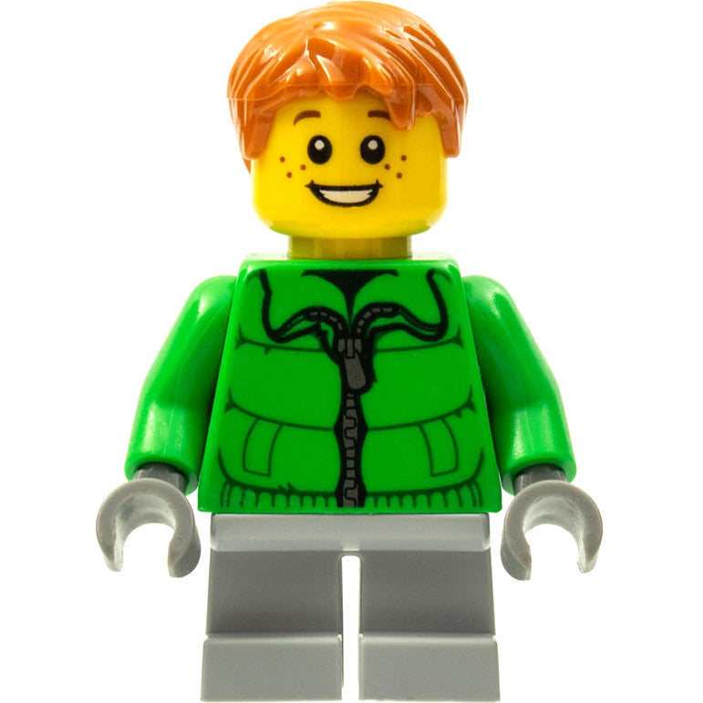 Minifig hol024 - Winter Jacket Zipper, Light Bluish Gray Short Legs (Boy Sleigh Rider)