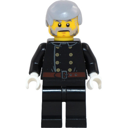 Minifig hol120 - Fire - Jacket with 8 Buttons, Light Bluish Gray Male Hair