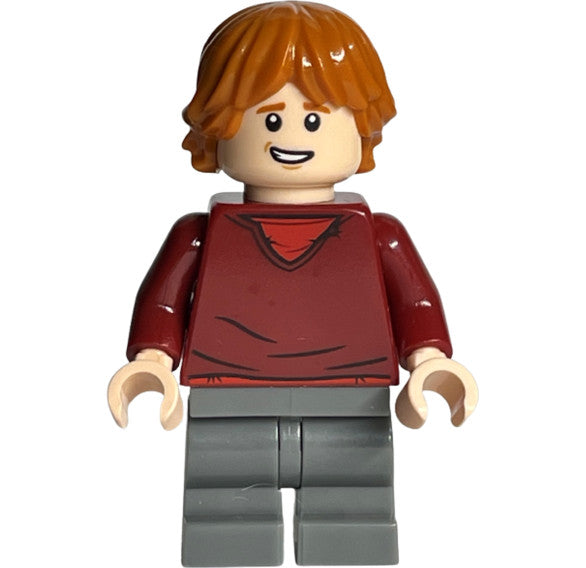 Minifig hp180 - Ron Weasley - Dark Red Sweater, Dark Bluish Gray Medium Legs