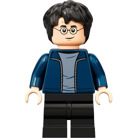 Minifig hp288 - Harry Potter - Dark Blue Open Jacket, Black Medium Legs