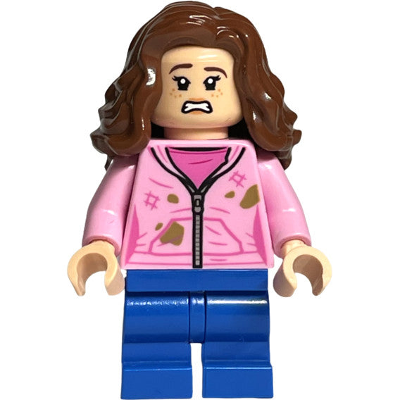 Minifig hp365 - Hermione Granger - Bright Pink Jacket with Stains, Angry / Scared Head