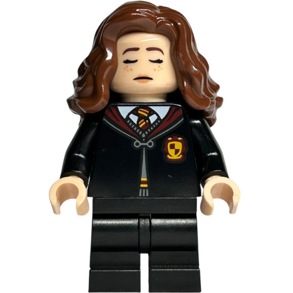 Minifig hp415 - Hermione Granger - Gryffindor Robe Clasped, Black Medium Legs, Sleeping / Awake