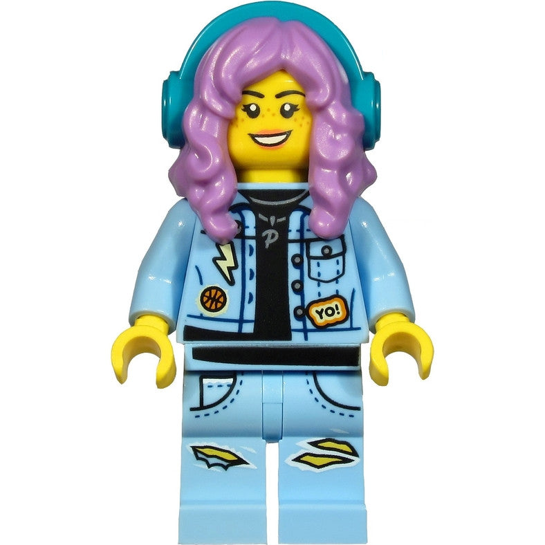 Minifig hs035 - Parker L. Jackson - Denim Jacket with Headphones (Smile / Grumpy)