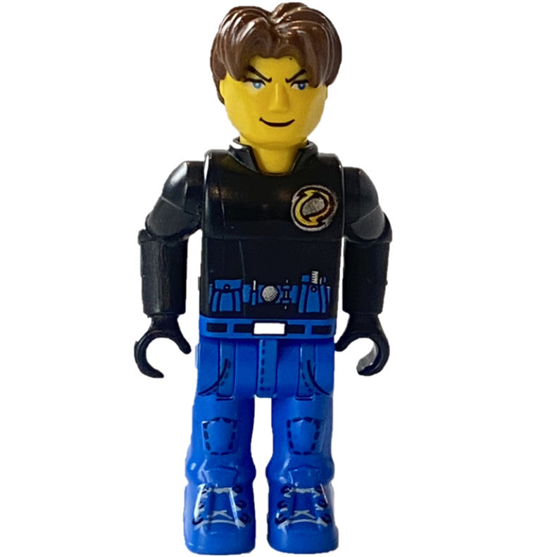 Minifig js028 - Jack Stone - Black Jacket, Blue Legs