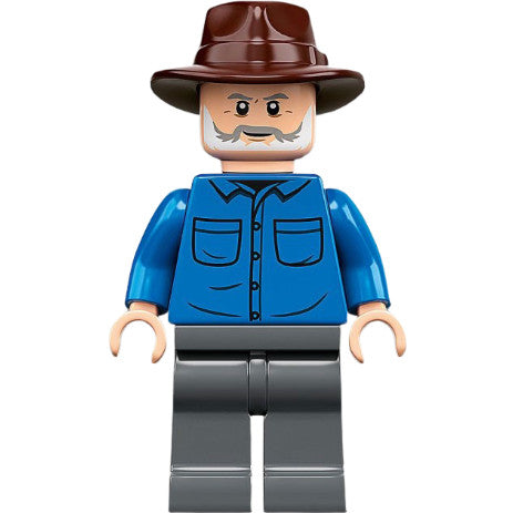 Minifig jw081 - Dr. Alan Grant - Blue Shirt, Dark Brown Fedora