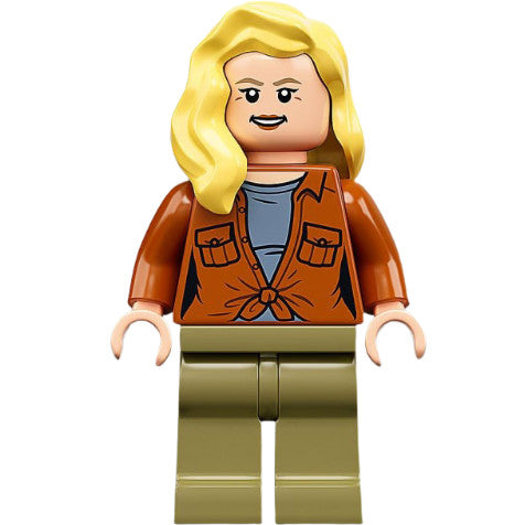 Minifig jw082 - Dr. Ellie Sattler - Dark Orange Shirt, Hair over Shoulder