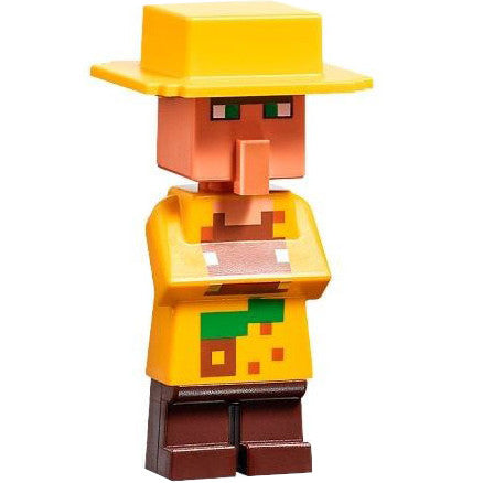 Minifig min126 - Villager (Farmer) - Jungle Biome Outfit, Yellow Hat