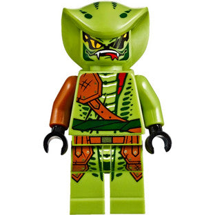 Minifig njo206 - Lasha - Rebooted, Serpentine Snake Scout, Lime with Dark Orange Armor Coverings