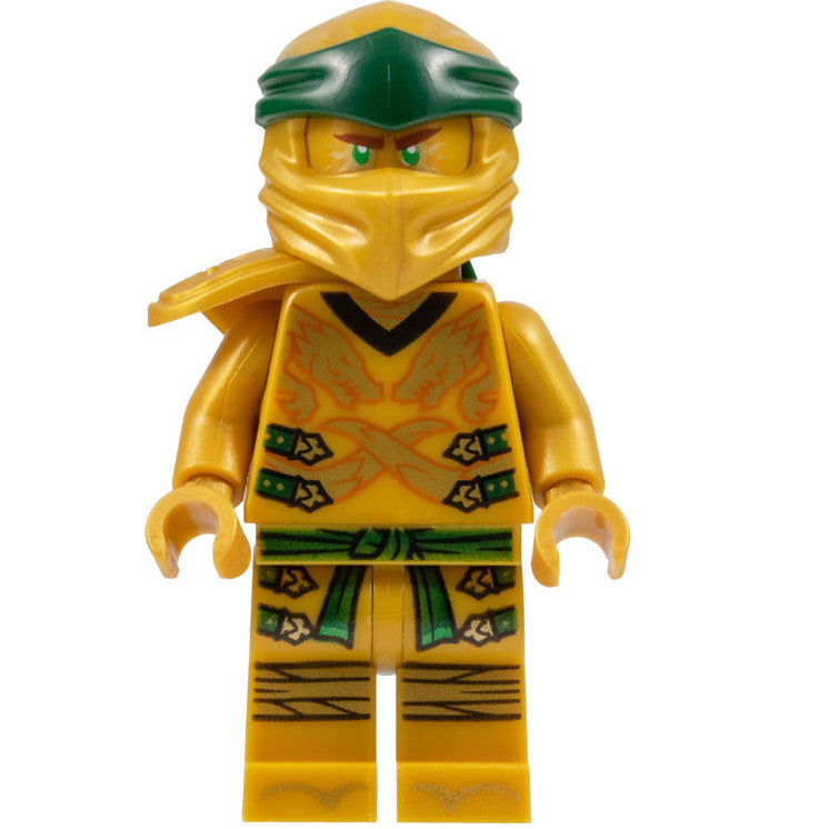 Minifig njo0584 - Lloyd (Golden Ninja), Right Shoulder Armor, Pearl Gold Head - Legacy