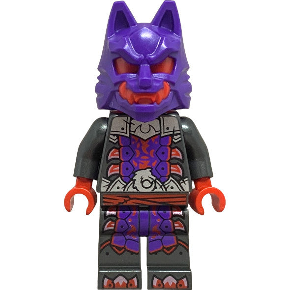 Minifig njo895 - Wolf Mask Warrior - Dark Purple and Red Mask