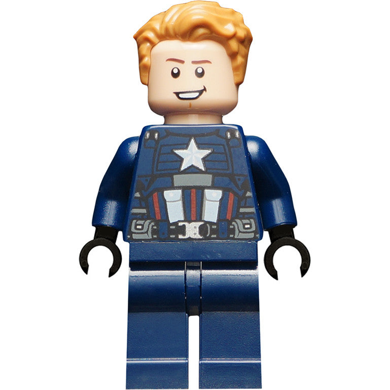 Minifig sh0625 - Captain America - Dark Blue Suit, Black Hands, Hair