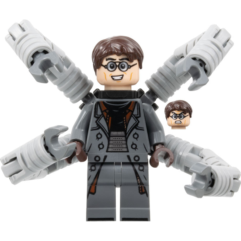 Minifig sh0890 - Dr. Octopus (Otto Octavius) / Doc Ock - Dark Bluish Gray Outfit, Mechanical Arms