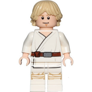 Minifig sw0778 - Luke Skywalker (Tatooine, White Legs, Stern / Smile Face Print)