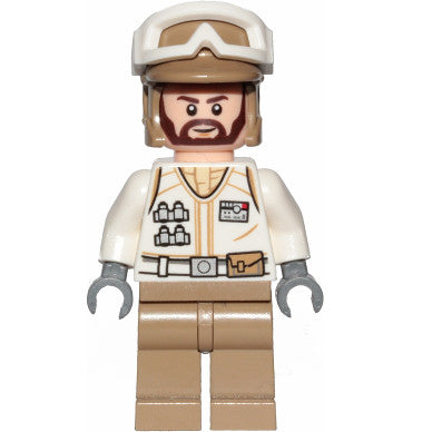 Minifig sw1008 - Hoth Rebel Trooper White Uniform, Dark Tan Legs (Brown Angular Beard)