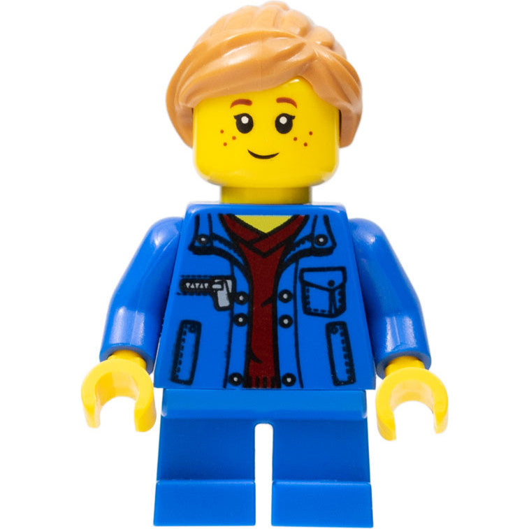 Minifig twn254 - Girl, Denim Jacket, Blue Short Legs